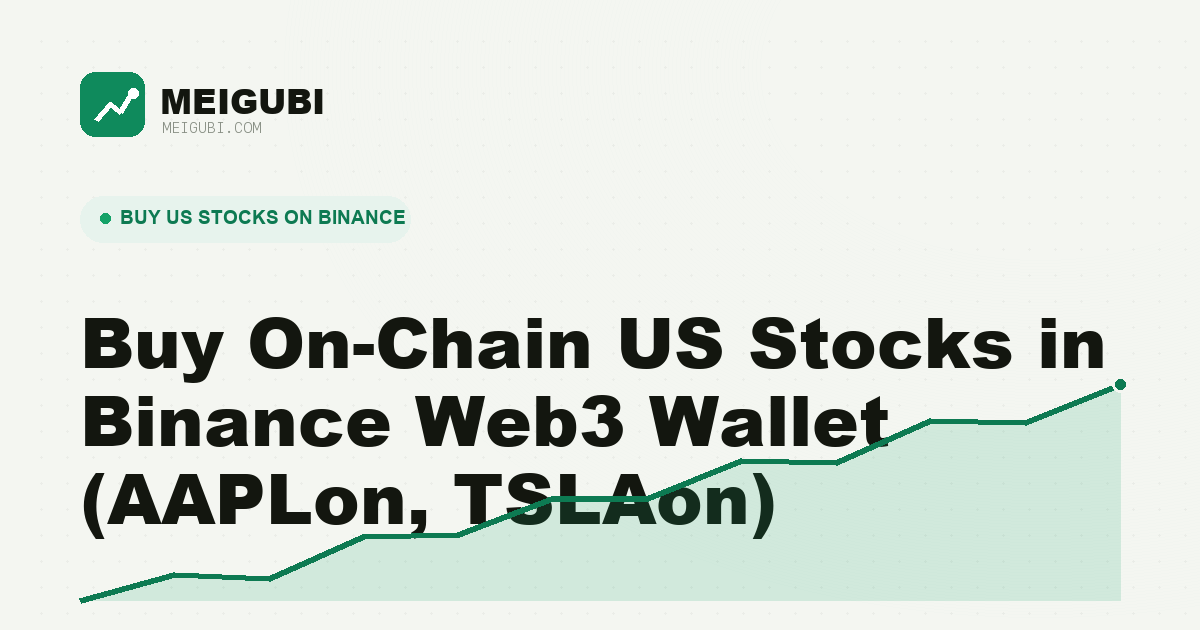 Binance Web3 Wallet के Stocks सेक्शन का इंटरफेस, जिसमें AAPLon, TSLAon जैसे on सफिक्स वाले ऑन-चेन US स्टॉक की सूची है