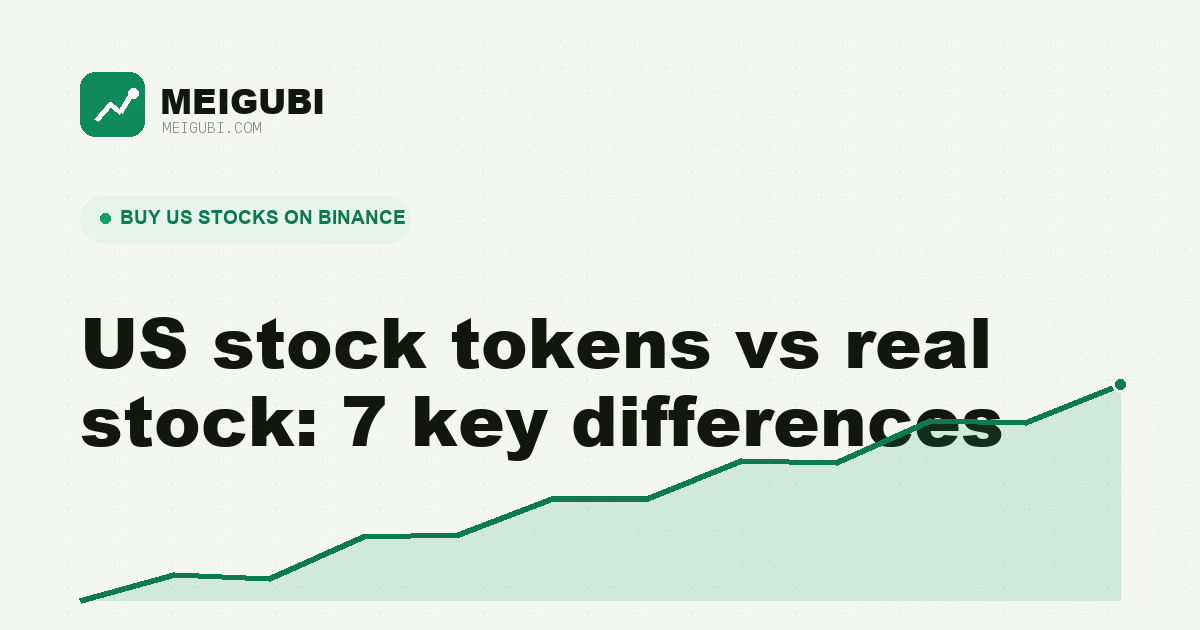 Two columns comparing real stock and US stock tokens across ownership, dividends, voting and seven other differences